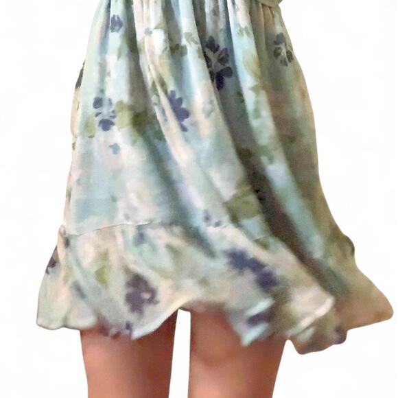 Blue and Green Floral Babydoll Dress - Picture 5 of 5